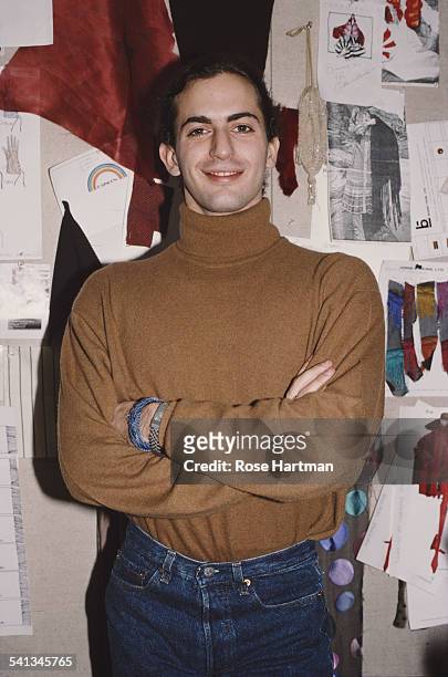 Fashion designer Marc Jacobs in his new design studio, New York, January 1989.