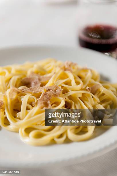 pasta with truffles - san miniato stock-fotos und bilder