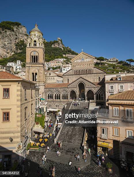 the cathedral square - amalfi stock pictures, royalty-free photos & images