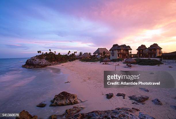 piedra escondida resort at tulum - beach cottage bildbanksfoton och bilder