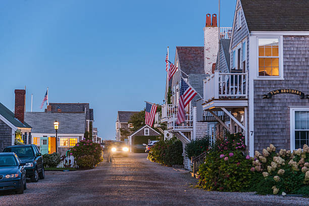 USA, Massachusetts, Nantucket Island . view of Nantucket village