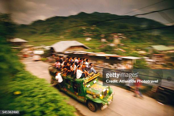 view of banaue - jeepney ストックフォトと画像