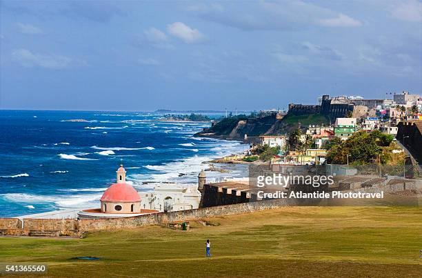 la perla district and castillo de san cristobal - puerto rico stock pictures, royalty-free photos & images