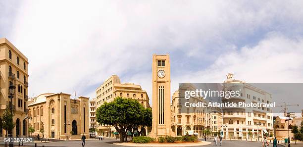 place de l'etoile in downtown beirut - beirut-panoramic stock pictures, royalty-free photos & images