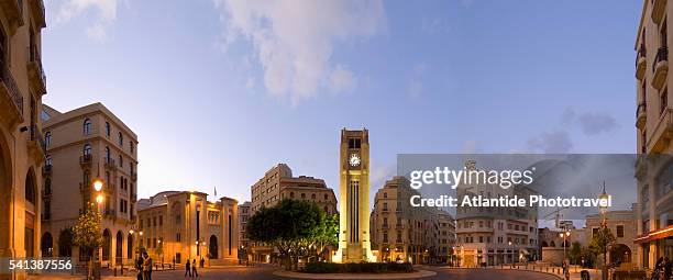 place de l'etoile in downtown beirut - beirut-panoramic stock pictures, royalty-free photos & images
