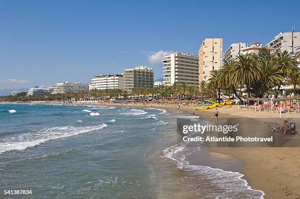 beach in marbella - marbella stock pictures, royalty-free photos & images