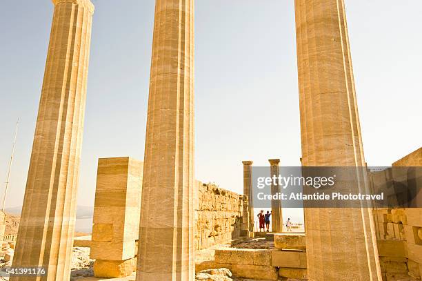 temple of acropolis of rhodes - rhodos stock-fotos und bilder