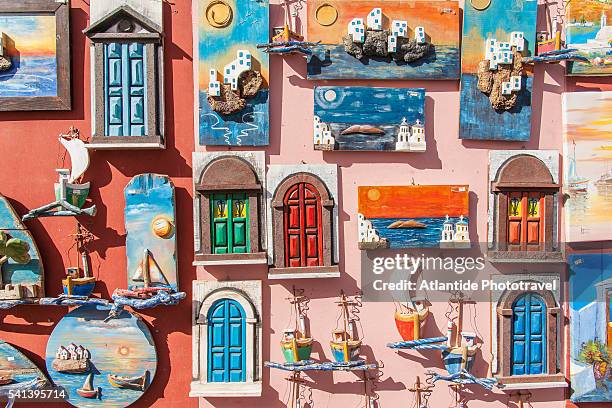 the village of pyrgos - souvenir stock pictures, royalty-free photos & images