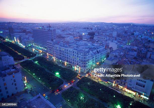 view of avenue de france and avenue habib bourguiba - チュニス ストックフォトと画像