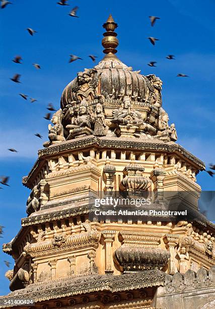 sikhara of the brahma temple at pushkar - pushkar stock pictures, royalty-free photos & images