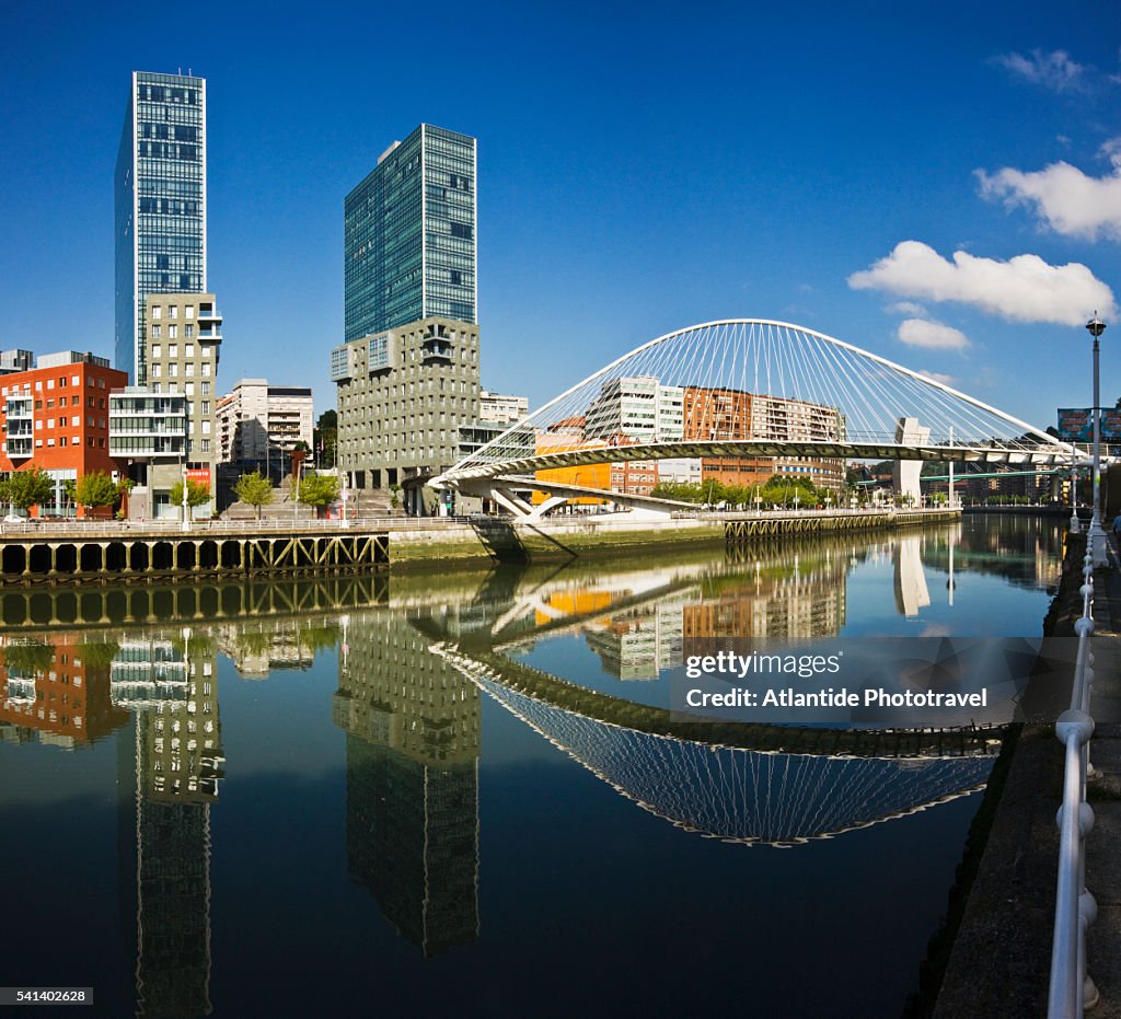 Bilbao River and Zubizuri Footbridge