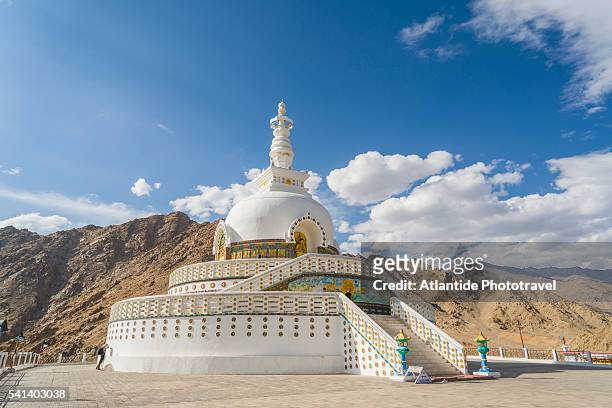 shanti stupa - leh stock pictures, royalty-free photos & images