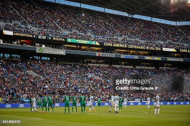 General view during the 2016 Copa America Centenario Group D match between Argentina and Bolivia at CenturyLink Field on June 14, 2016 in Seattle,...