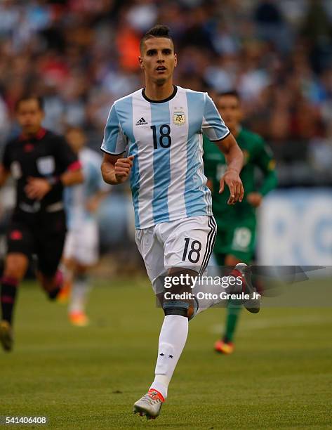 Erik Lamela of Argentina follows the play against Bolivia during the 2016 Copa America Centenario Group D match at CenturyLink Field on June 14, 2016...