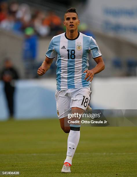 Erik Lamela of Argentina follows the play against Bolivia during the 2016 Copa America Centenario Group D match at CenturyLink Field on June 14, 2016...
