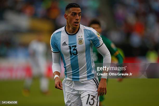 Ramiro Funes Mori of Argentina follows the play against Bolivia during the 2016 Copa America Centenario Group D match at CenturyLink Field on June...
