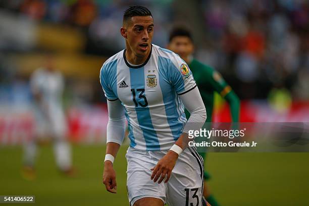 Ramiro Funes Mori of Argentina follows the play against Bolivia during the 2016 Copa America Centenario Group D match at CenturyLink Field on June...