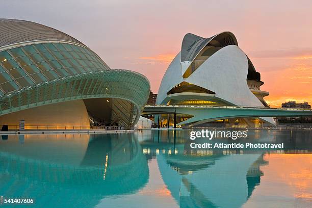 modern buildings in the city of arts and sciences in valencia - ciutat de les arts i les ciències stock pictures, royalty-free photos & images