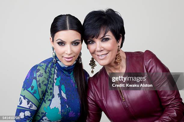 Reality tv personalities Kim Kardashian and Kris Jenner are photographed for The Hollywood Reporter on December 7, 2011.