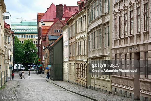 street in haga district in goteborg - gothenburg stock pictures, royalty-free photos & images