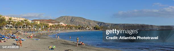 beach at los cristianos on tenerife - playa de las americas stock pictures, royalty-free photos & images