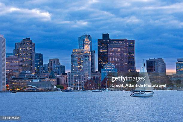 view of the town from pier park - boston massachusetts skyline stock pictures, royalty-free photos & images