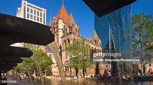 copley square and trinity church - copley square stock pictures, royalty-free photos & images