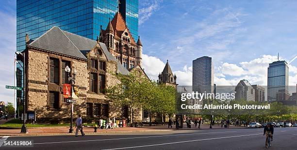 copley square and trinity church - copley square stock pictures, royalty-free photos & images