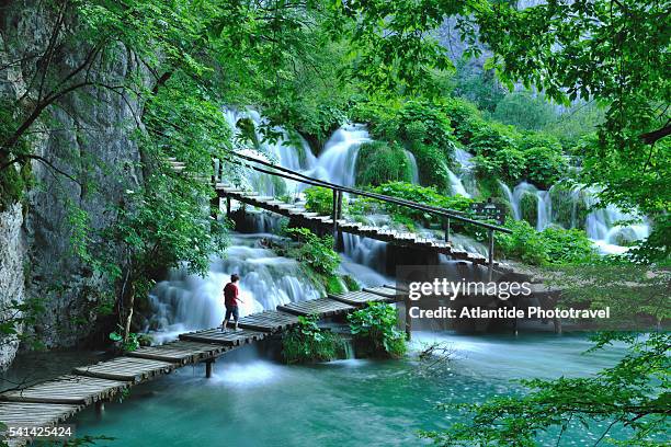 plitvice lakes national park, velike kaskade - plitvice lakes national park stock pictures, royalty-free photos & images