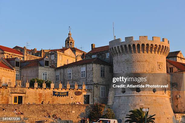 old town, korcula, croatia - korcula island stock pictures, royalty-free photos & images