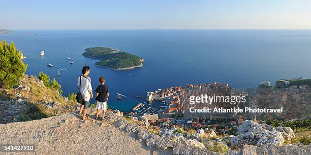 view of dubrovnik from zarkovica - croatia tourist stock pictures, royalty-free photos & images