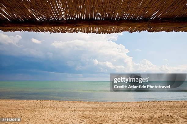 le rocchette view from the roccamare beach - grosseto stock-fotos und bilder