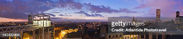 view of the town with the elevator from the panoramic terrace - panorama brussels stock pictures, royalty-free photos & images