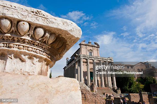 temple of antoninus and faustina - faustina temple stock pictures, royalty-free photos & images