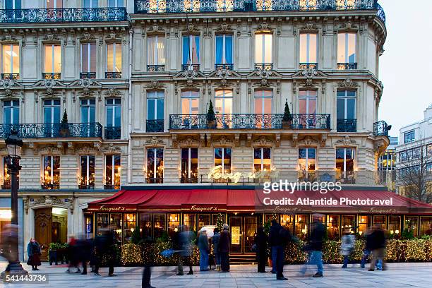fouquet's barriere on the champs-elysees - fouquet stock pictures, royalty-free photos & images