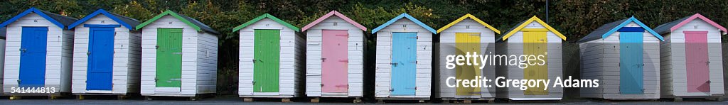 British bathing huts on the Isle of Wight