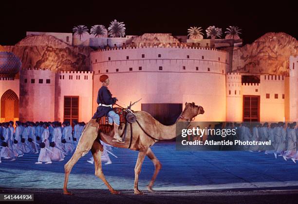 sultan's birthday celebration parade, nizwa, oman - nizwa fotografías e imágenes de stock