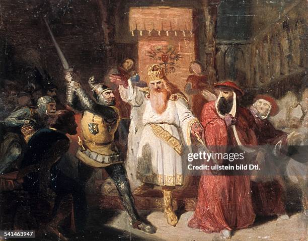 Middle Ages German Kings Frederick I *1122-1190+ German King Holy Roman Emperor Barbarossa settles a dispute between Otto von Wittelsbach and...