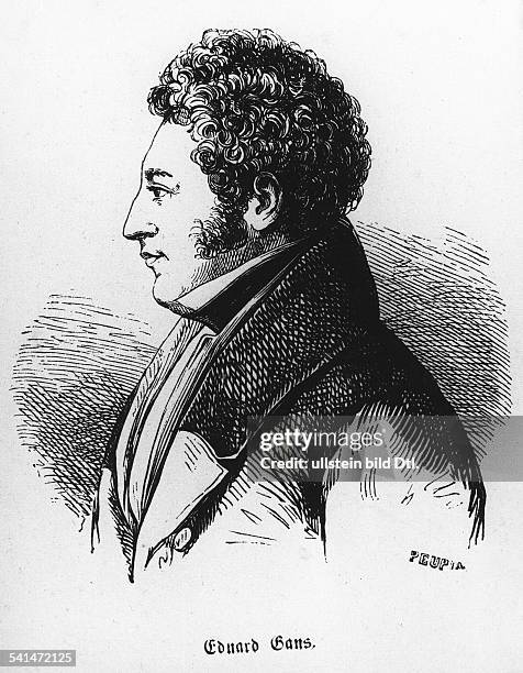 *1798_od.1799-1839+ Jurist, Rechtsphilosoph, Mitbegründer der vergleichenden Rechtswissenschaft- Porträt , Holzstich um 1830