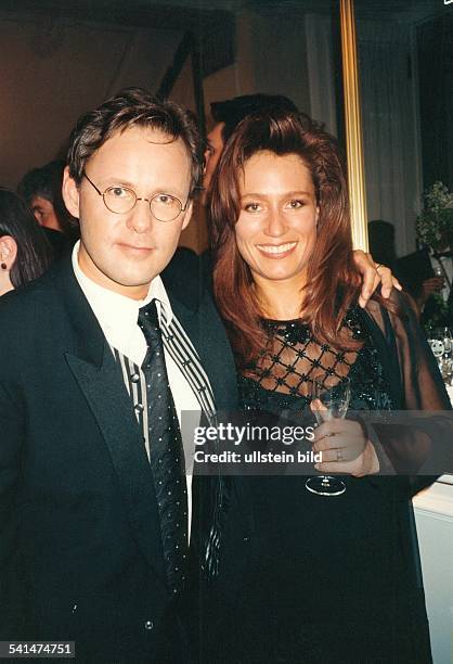 Journalist, Moderator, Dmit seiner Ehefrau Kerstin- Februar 1996
