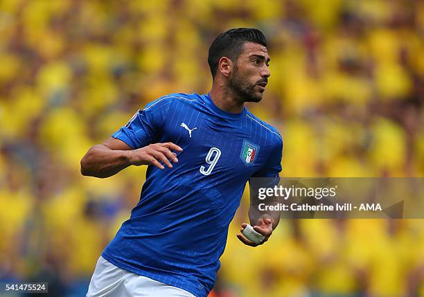 Graziano Pelle of Italy during the UEFA EURO 2016 Group E match between Italy and Sweden at Stadium Municipal on June 17, 2016 in Toulouse, France.