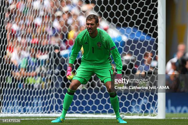 Andreas Isaksson of Sweden during the UEFA EURO 2016 Group E match between Italy and Sweden at Stadium Municipal on June 17, 2016 in Toulouse, France.