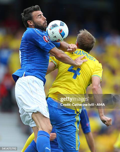 Andrea Barzagli of Italy during the UEFA EURO 2016 Group E match between Italy and Sweden at Stadium Municipal on June 17, 2016 in Toulouse, France.