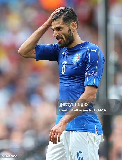 Antonio Candreva of Italy during the UEFA EURO 2016 Group E match between Italy and Sweden at Stadium Municipal on June 17, 2016 in Toulouse, France.