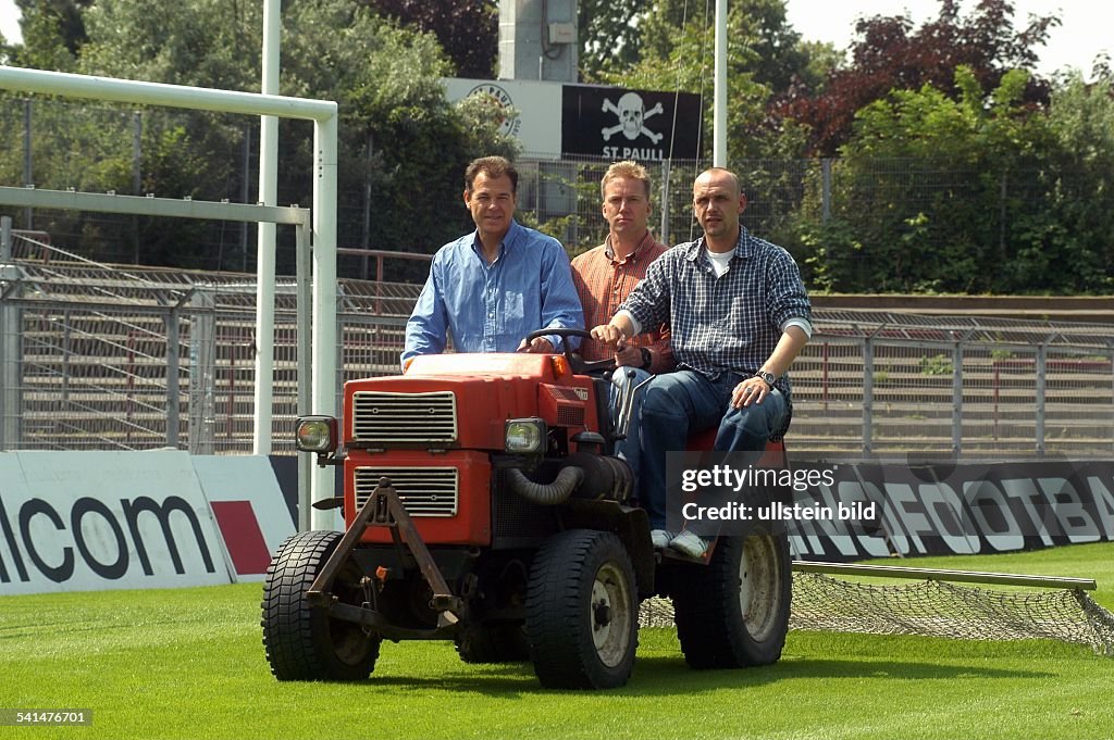 Stanislawski, Holger, Sportler, Fussball, D - mit Dieter Schlindwein (l.) und Andre Trulsen (m)