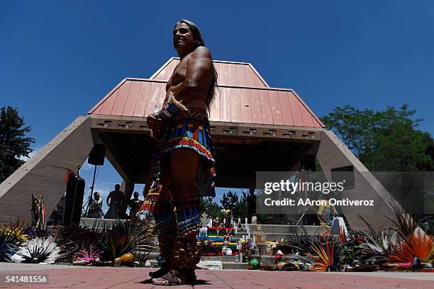 Carlos Castaneda stands during a mural dedication at La Raza Park on Sunday, June 20, 2016. The Denver Arts and Venue' public art program in...