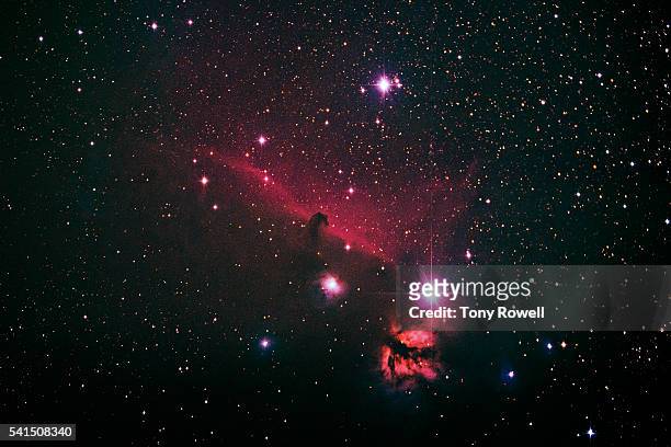 the horsehead nebula imaged from 12,500 feet in california's white mountains - nebulosa cabeza de caballo fotografías e imágenes de stock