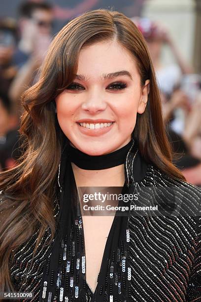 Hailee Steinfeld arrives at the 2016 iHeart MuchMusic Video Awards at MuchMusic HQ on June 19, 2016 in Toronto, Canada.