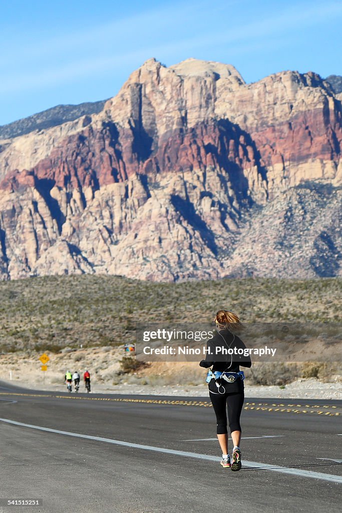 Running to Red Rock Canyon