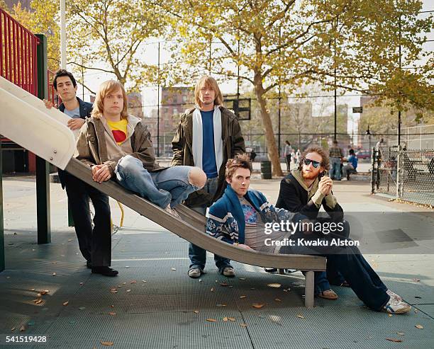 Drummer Ryan Dusick, guitarist James Valentine, bassist Mickey Madden, singer and guitarist Adam Levine, and keyboardist Jesse Carmichael.